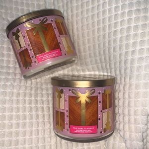 2 New Pink Fairy Gumdrop 3-wick Candles